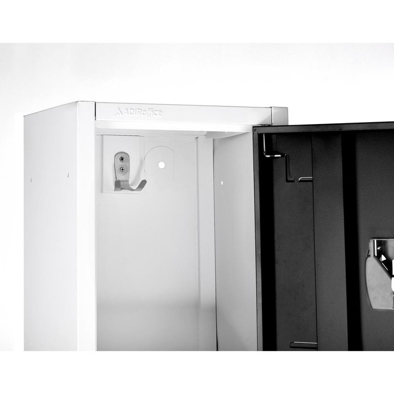 Black Steel 3-Tier Office Storage Locker