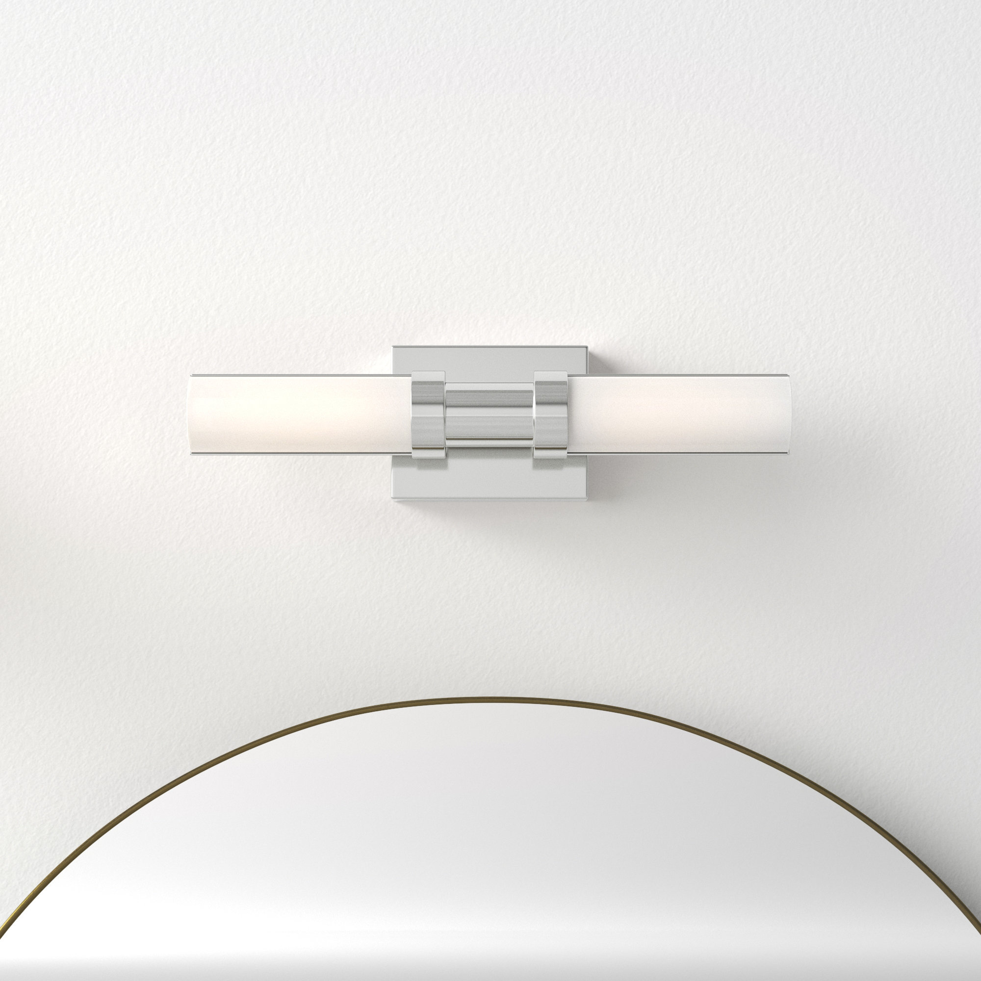 Kelan Single Frosted Dimmable LED Vanity Light, 15W, Chrome, 18"H x 4.75"W x 4.5"D