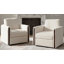 Ensemble de 2 chaises demi-tonneau pivotantes modernes en bois massif Nicha 31,25 W Nicha-1801153990