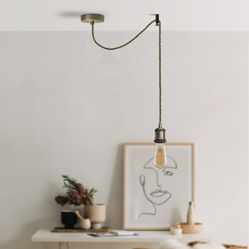 Sneller 1 - Light Single Pendant, Green Brass, No