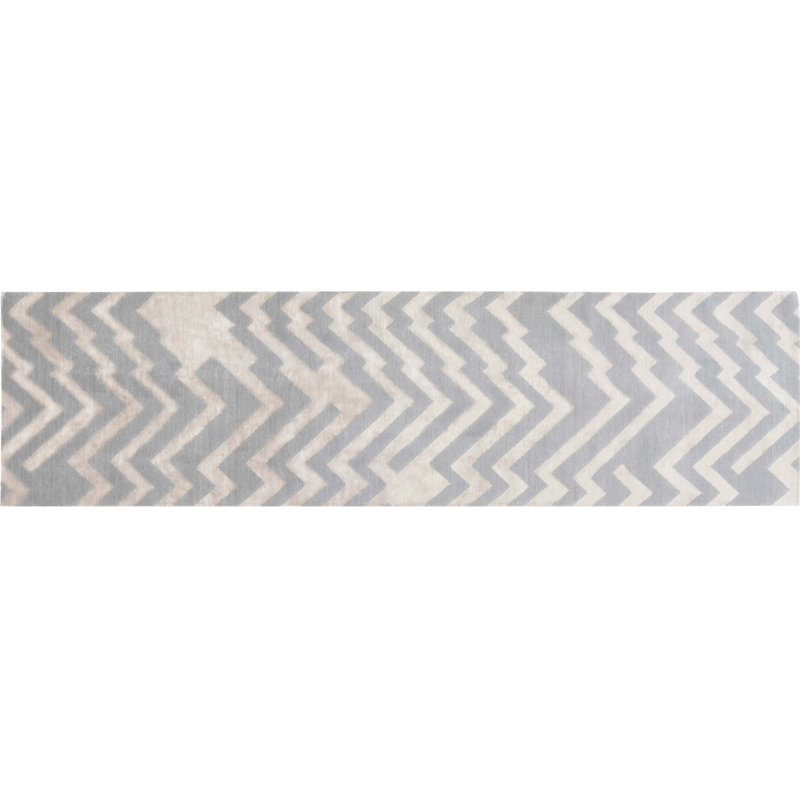 Modern One-of-a-Kind Runner 2'1" X 8'8" Hand Knotted Area Rug