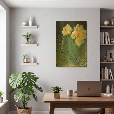 'Cactus 2' By Kristy Rice Gold Metal Wall Art, 12" x 16"