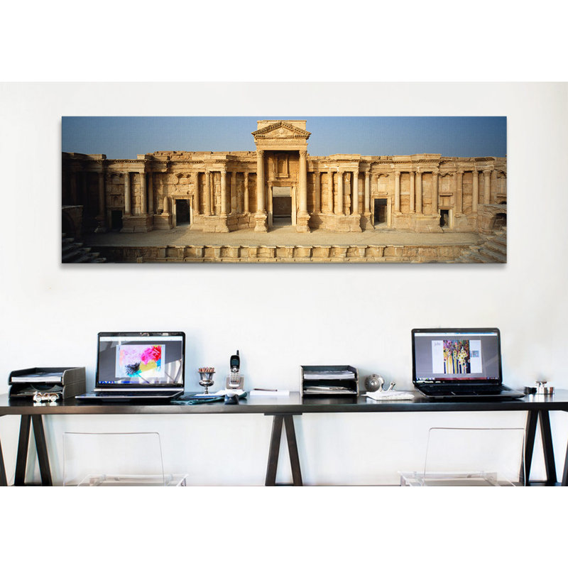 Reproduction d’art sur toile tendue « facade of a building, palmyra », H 16 po x l 48 po x P 1,5 po, Toile tendue