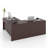 Bow Front L-Shaped Executive Desk With File Cabinet-1687212936