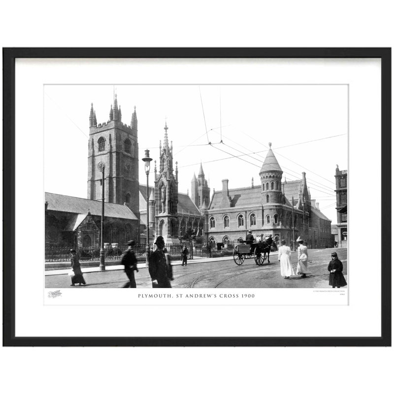 Plymouth, St Andrew's Cross 1900 by Francis Frith - Single Picture Frame Print, 40cm H x 50cm W x 2.3cm D