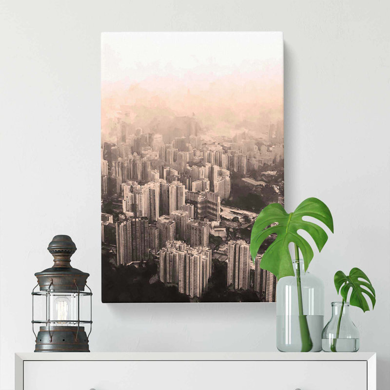 Hong Kong Skyline - Wrapped Canvas Print, 91cm H x 60cm W x 3cm D