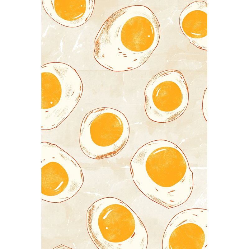 Eggs Wallpaper Abstract Removable Yellow Wall