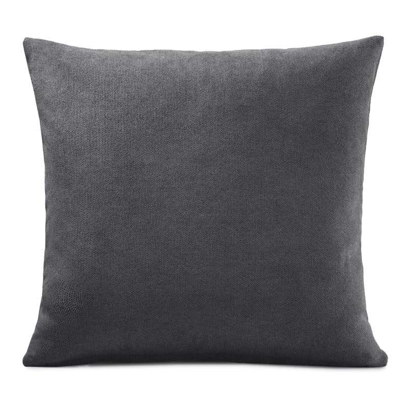 Nalaiyah Velvet Chenille Scatter Cushion Cover with Filler Pad, Slate, 55cm x 55cm