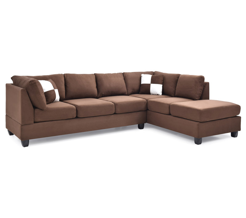 Canapé modulaire Senone Furniture Malone G633B-SC, Microfibre chocolat, Orienté à droite