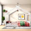 Structure de lit grand durable en bois massif, conception Montessori pour chambre d'enfant