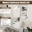 Ensemble de meuble-lavabo simple 16 po avec comptoir en céramique Derwent et support de rangement mural 12 po-4372103