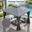 Gazebo de terrasse en acier à double toit souple de 3 m x 3 m-136324534