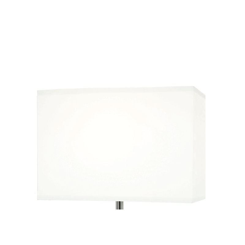 Abat-jour rectangulaire en nickel, Blanc, Chrome