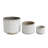 3‑Piece Round Stoneware Planters with Geometric Patterns