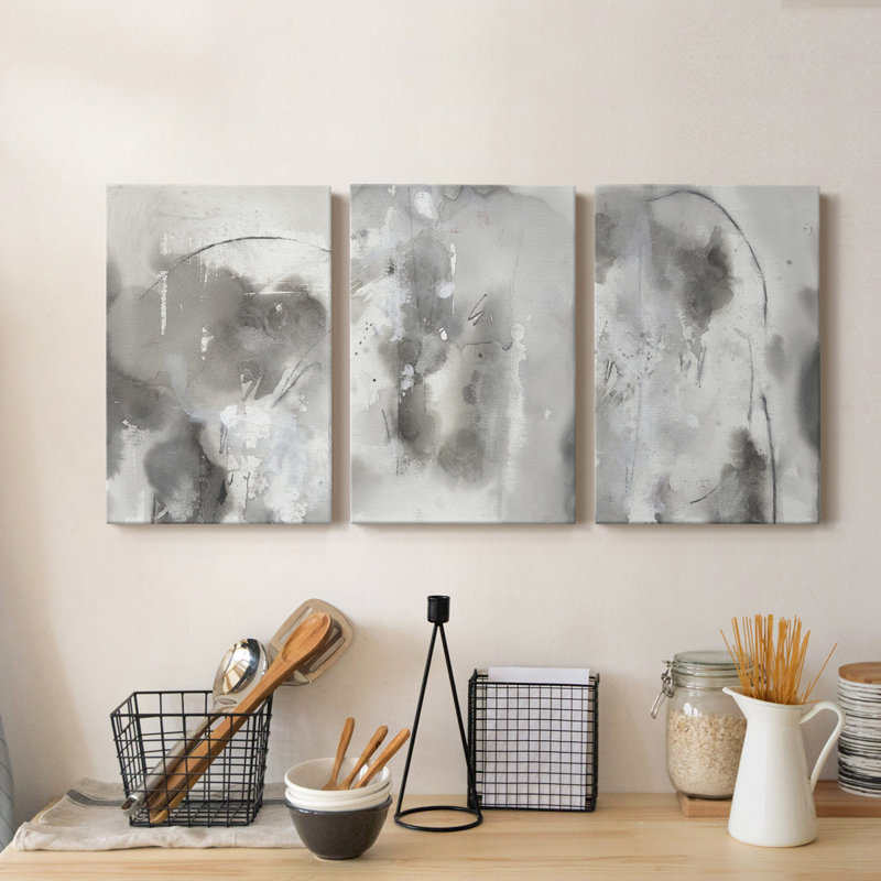 Objets mystiques I - ensemble de 3 toiles tendues, H 36 po x l 72 po x P 1 po