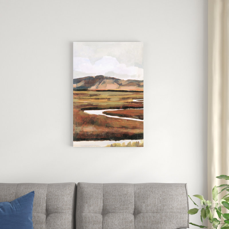 " Mountain Field I " Mixed Media Painting, 30" H x 20" W