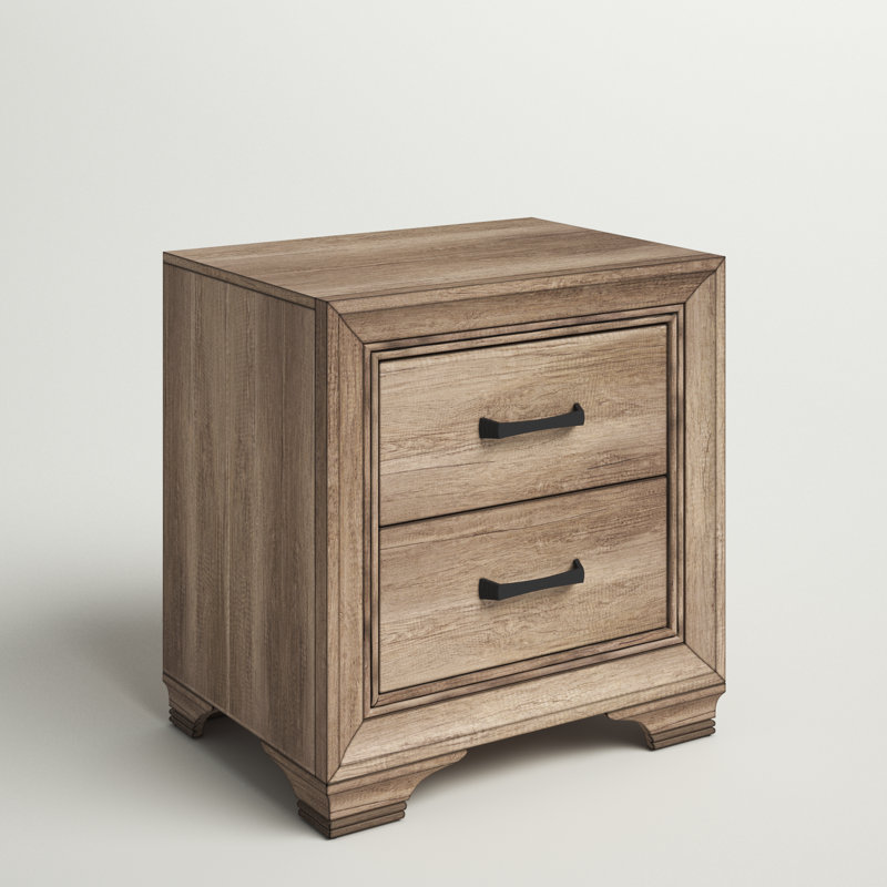 Eleora Solid Wood 2-Drawer Nightstand