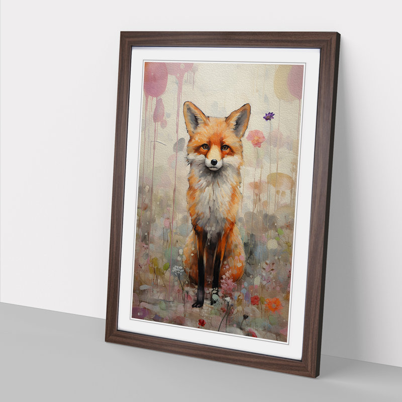 Single Picture Frame Print on Wood, 64cm H x 46cm W, Walnut Framed