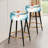 White And Blue Marble Wave - Marble Bar Stools Set Of 2