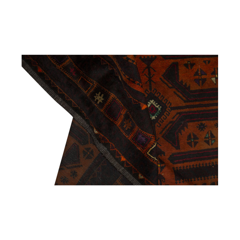 Hand-Knotted High-Quality Brown and Red Area Rug
