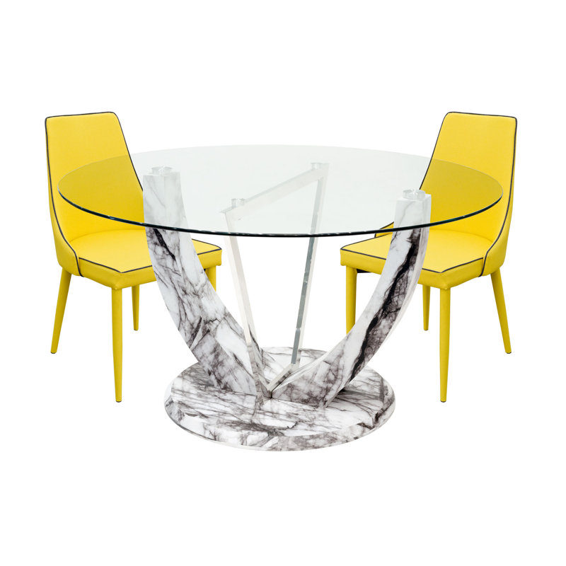 Eunice 4 - Person Dining Set, Yellow