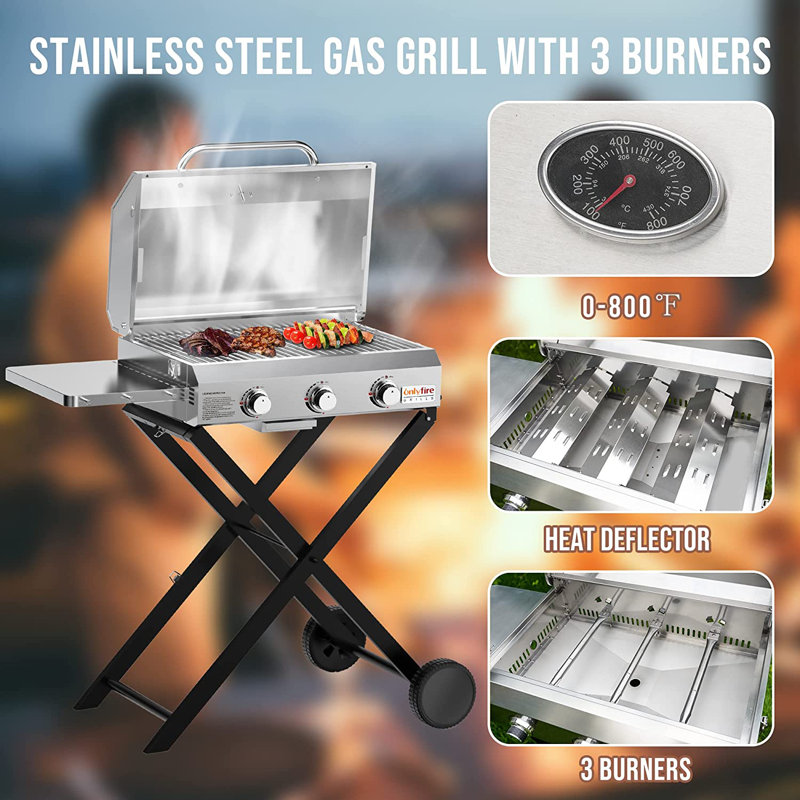 Hitechluxe 3 - Burner Propane Gas Grill