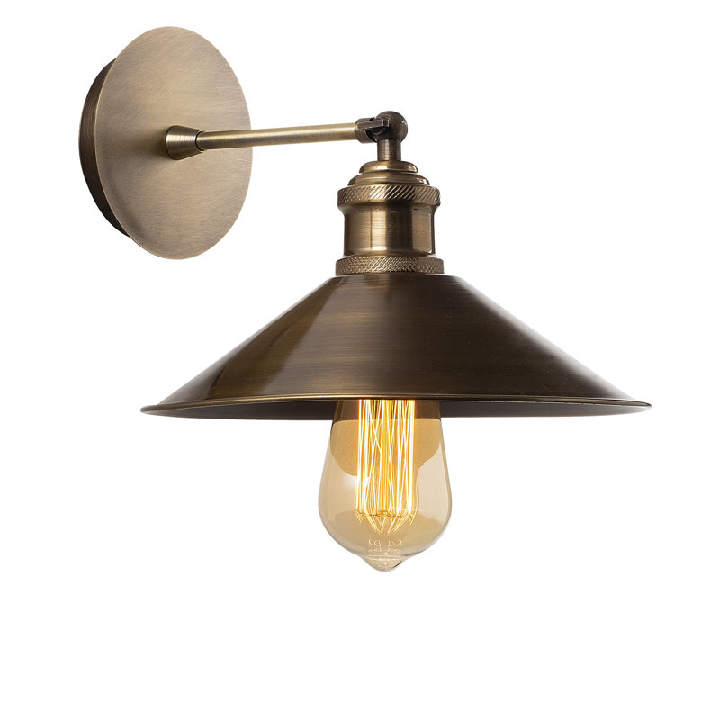 Lampe murale rétro industrielle, corps en fer brun, 9,4 po de diamètre x 7,9 po de hauteur | Douille E27, 40 W maximum | Indice de protection IP20, design scandinave moderne | Parfait pour la maison, le bureau ou le café, éclairage unique et élégant