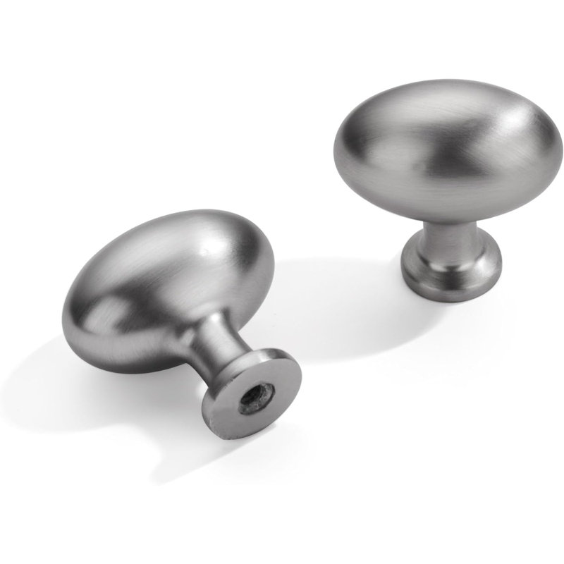 Brushed Satin Nickel Oval Cabinet Knobs - Durable Zinc Alloy Drawer Pulls For Kitchen Cabinets And Dressers - Easy Installation, Elegant Design