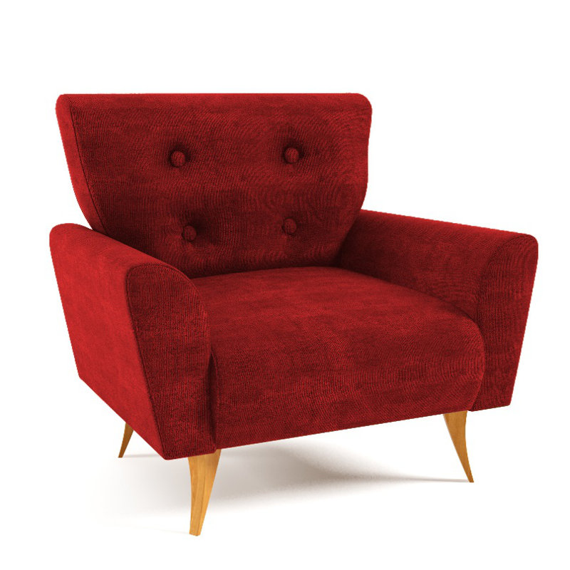 Avalon Upholstered Armchair, Red