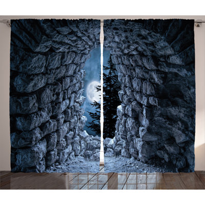 Gothic Semi-Sheer Rod Pocket Curtain Panels