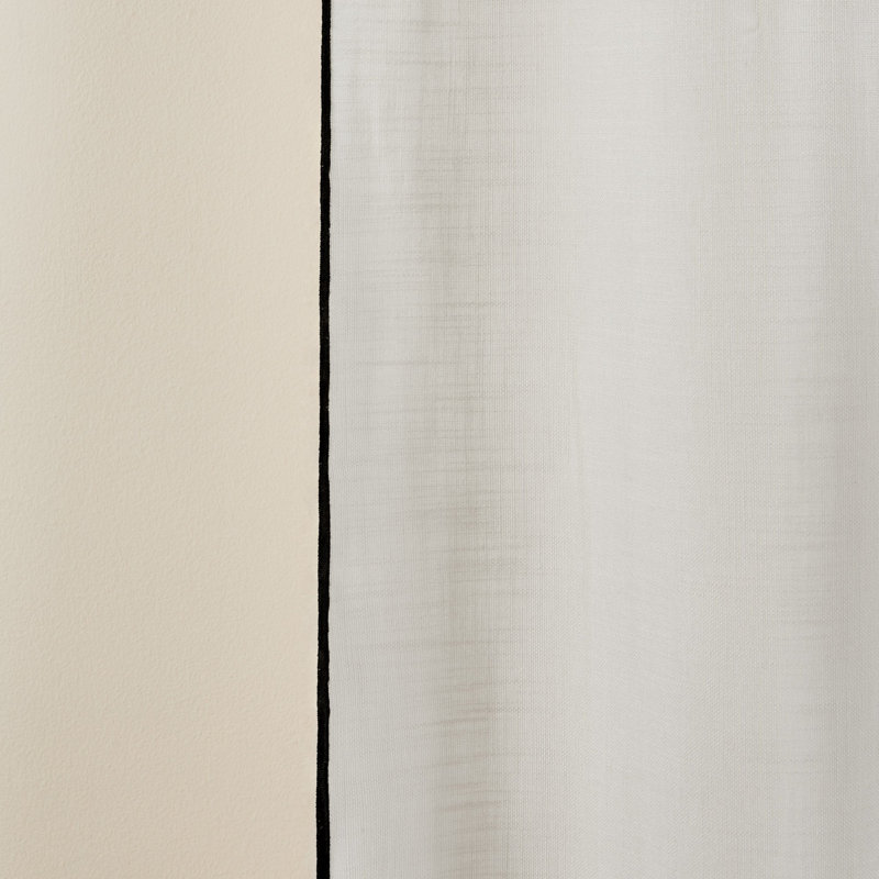 FIRE RETARDANT CARLINA Semi Sheer Curtain, Light Beige