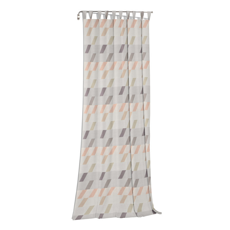 Lopez Room Darkening Curtain Single Panel, 132cm Width x 225cm Drop, Grey and orange