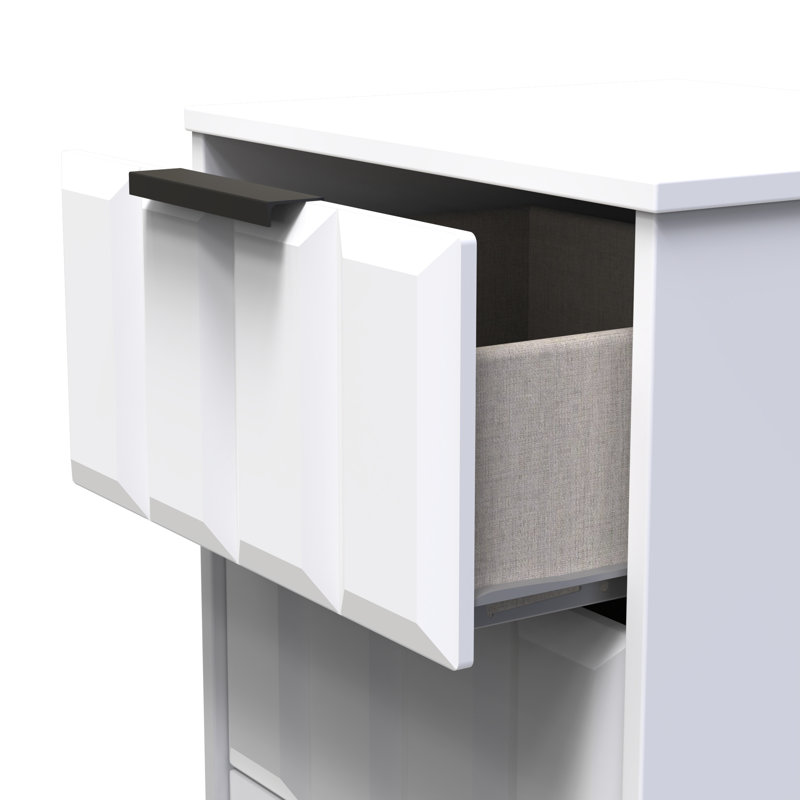 Doss 45cm W Manufactured Wood Bedside Table, White Matt