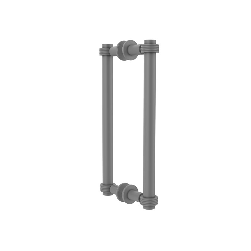 Poignée de douche arrière à dos contemporaine avec accent évasé, Gris mat, H 1,7 po x l 20,3 po