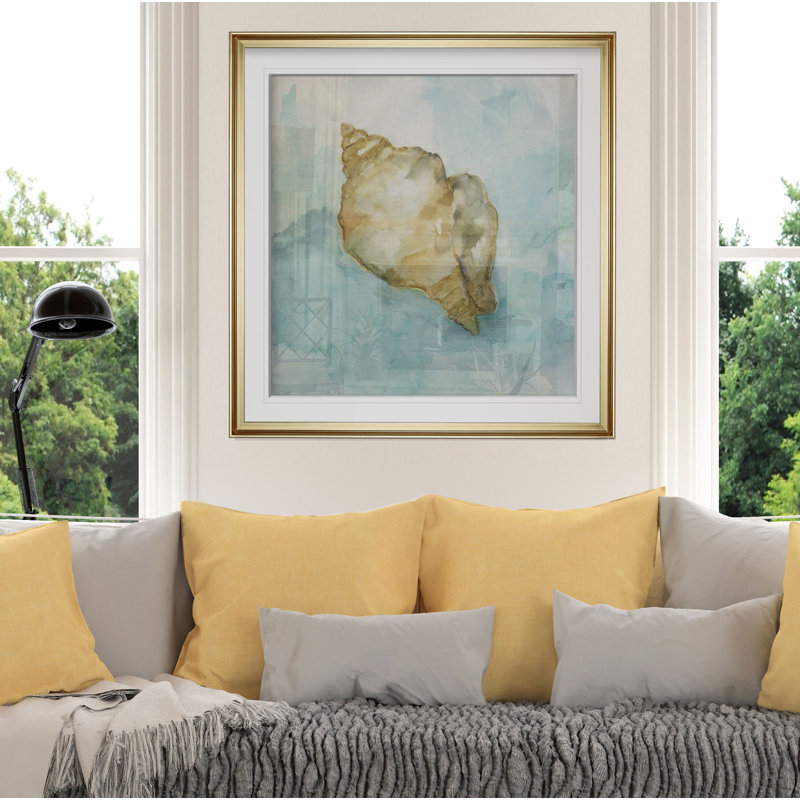 « biscayne trésor i », peinture, H 24 po x l 24 po x P 2 po, Cadre doré