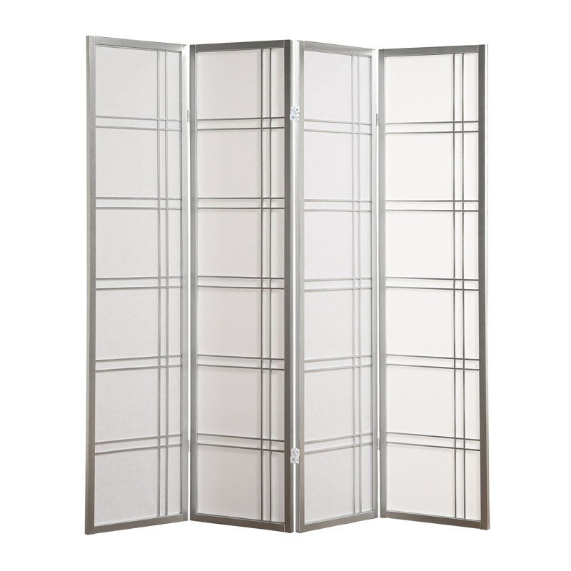 Seto 4-Panel Room Divider Screen, Silver