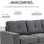Modular Sectional Sofa with Reversible Chaise for Bedroom Dark Grey
