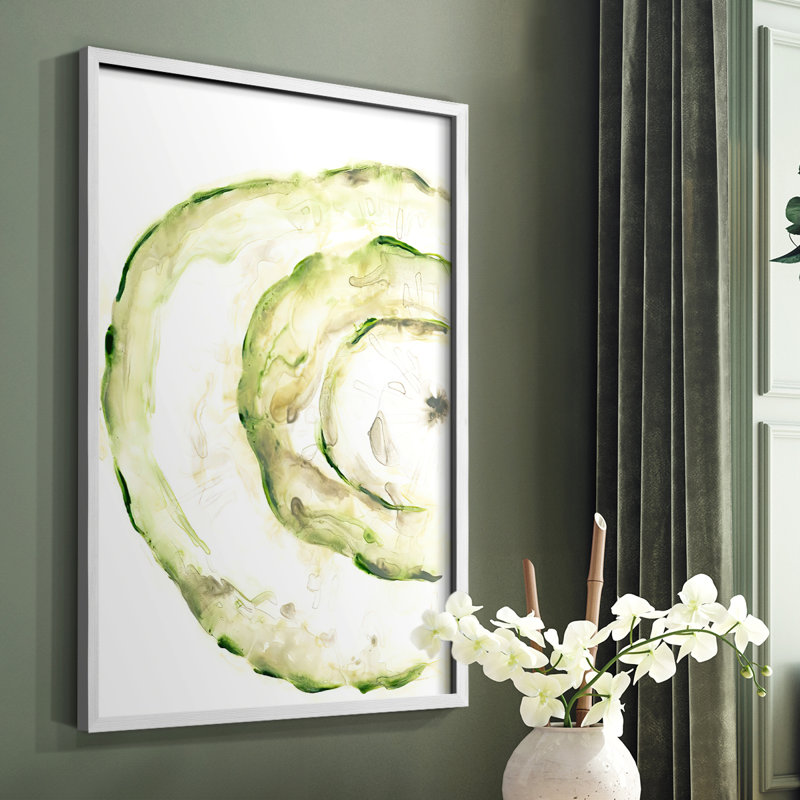 Lichen Halo V, reproduction encadrée en bois massif, Blanc, H 28 po x l 22 po