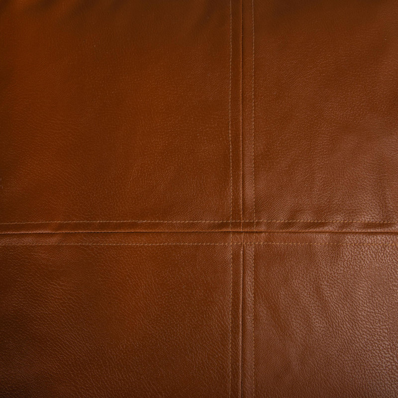 Faux Leather Pouf, Brown