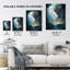 Wall Art Print Under a Cascading Waterfall Concept Art Painting Blue Hidden Kingdom in Dreamy Cliff Landscape Poster