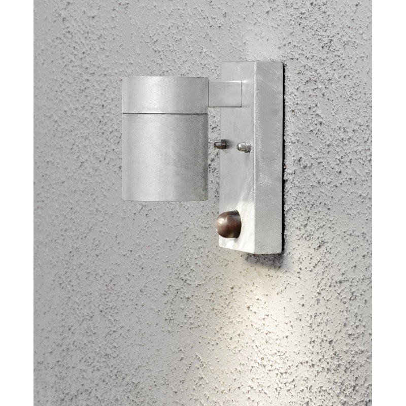 Modena 14cm H Outdoor Armed Sconce, Raw Galvanised Steel