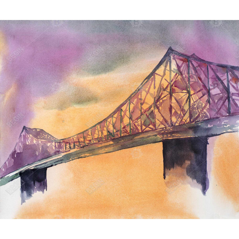 Montréal, toile encadrée du pont Jacques-Cartier | Décoration intérieure
