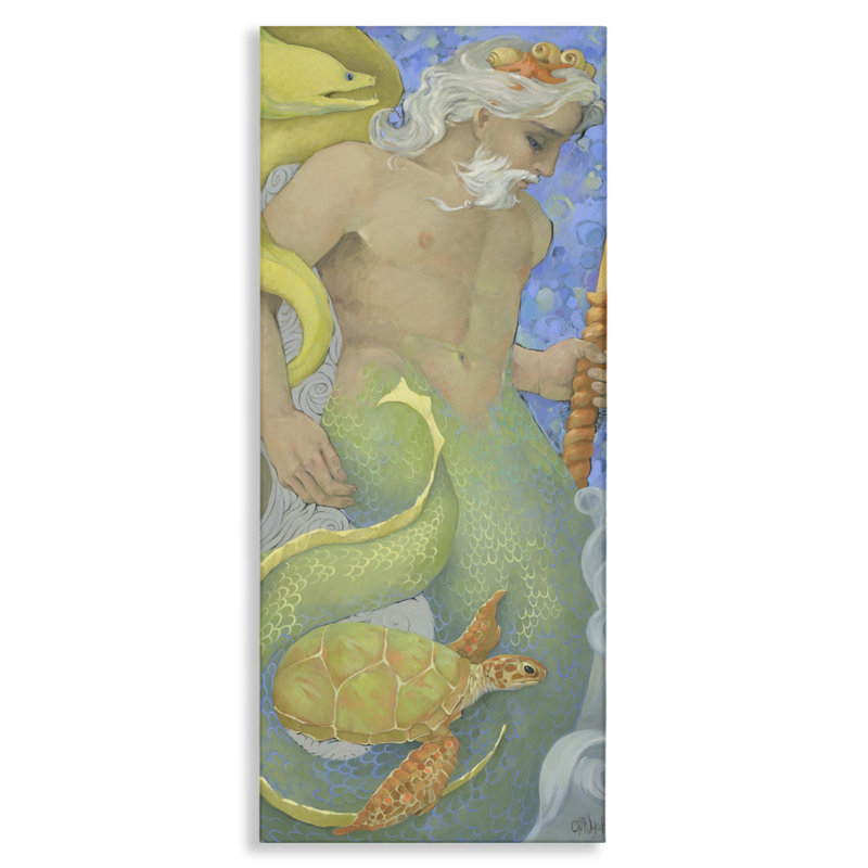 Toile de portrait The Gate Keepers Merman, design par Christina P. Wyatt, H 48 po x l 20 po
