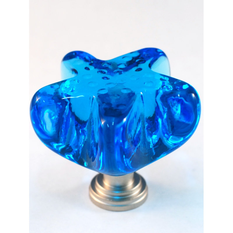 Glass Novelty Knob, Polished Chrome, Marine