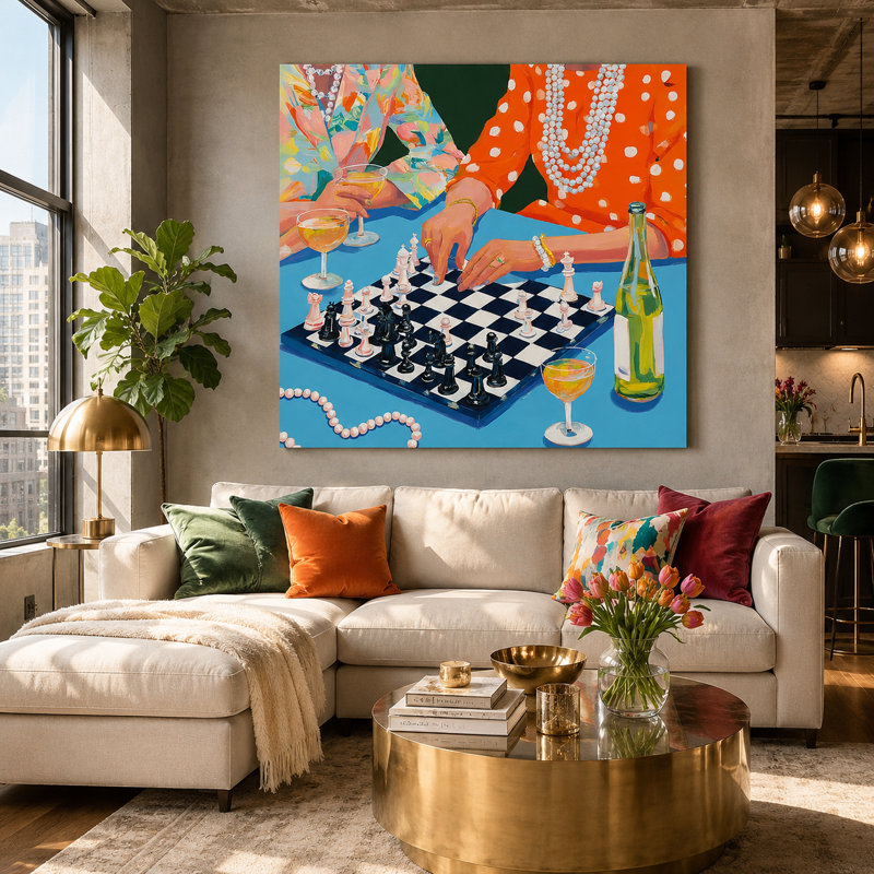 Art mural moderne moderne sur toile tendue, L 40 po x H 40 po x P 1,5 po