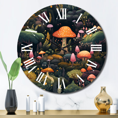 Horloge murale Magical Mushroom Enchanted Forest