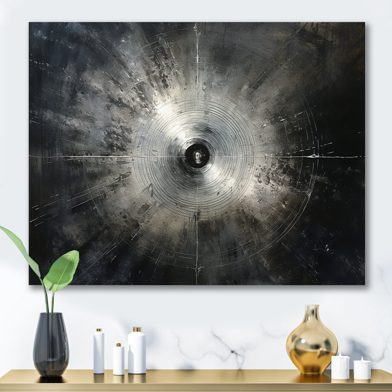 «Music Cymbals Resson Metallic Silver», reproduction d'art sur toile encadrée, H 30 po x l 40 po x P 1,5 po, Toile tendue