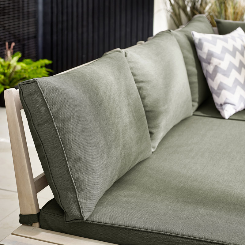 Giyana 6 Person Solid Wood Outdoor Convarsation Set With Coffee Table - Lounge For Modern Garden, Gray/Whitewash