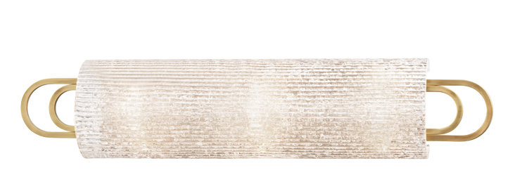 Barre d'éclairage de salle de bain 3 lumières Buckley, Laiton vieilli