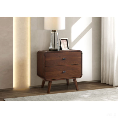 Dark Walnut 2-drawer Nightstand